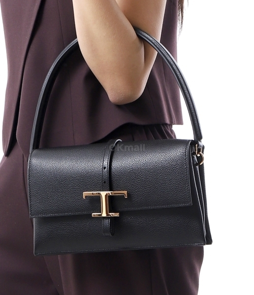 TOD`S｜ (XBWTSEC0100U1Z B999) Woman RED T Timeless Flap Bag in Leather Mini