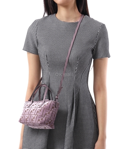 FENDI]Roll Mini VELVET FF JAcquard Bag (8BS096 AT14 F1QHN