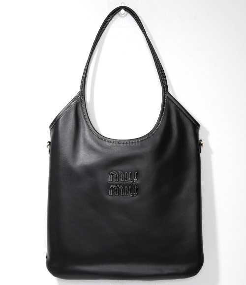 Miu Miu｜ (5BG231 2CRW F0002) Black Ivy Leather Bag | Miu Miu