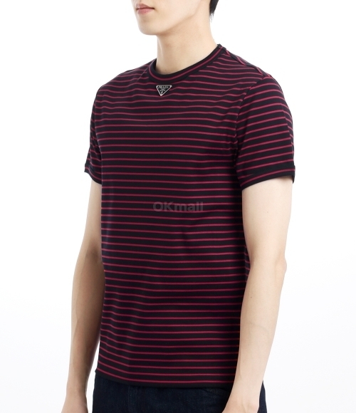 PRADA]트라이앵글 코튼 티셔츠 (UJN824 S 222 111L F0N98