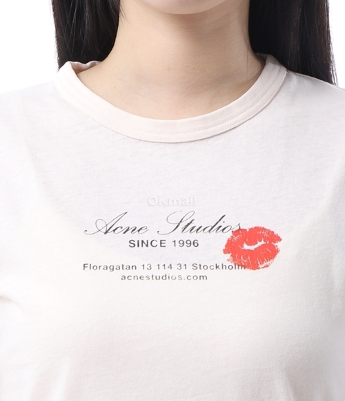 Acne Studios｜ (AL0460 AR8) Acne Studios - Logo t-shirt - Pearl grey