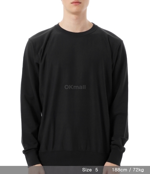 AURALEE]ELASTIC HIGH GAUGE SWEAT P/O INK BLACK (A25SP02NU