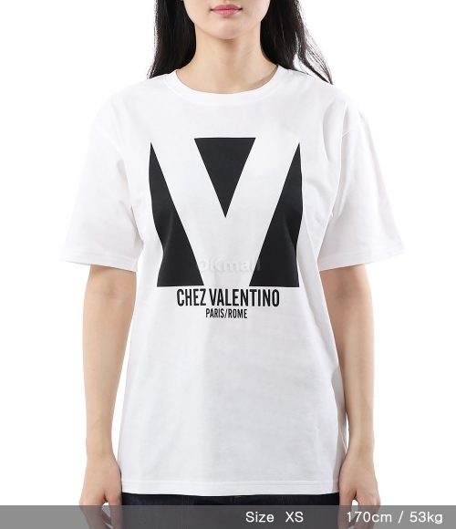 VALENTINO｜ (6B0MG24Q 95W A03 / 6B3MG24Q 95W A03) VALENTINO]CHEZ 발렌티노 프린트 저지 코튼 티셔츠 (6B0MG24H