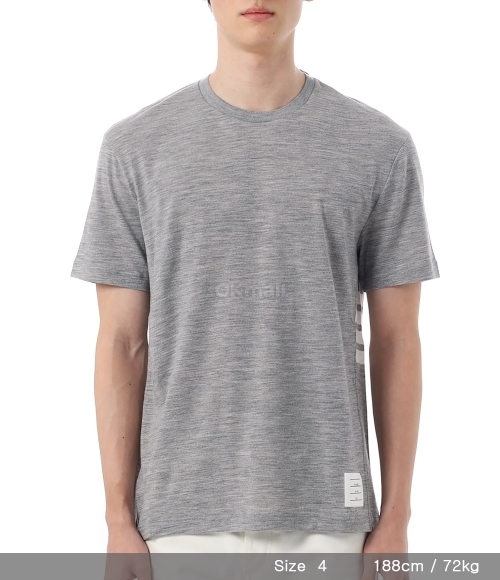 Thom Browne｜ (MJS219A J0084 055) Wool Jersey 4-Bar Long Sleeve Tee | Thom Browne