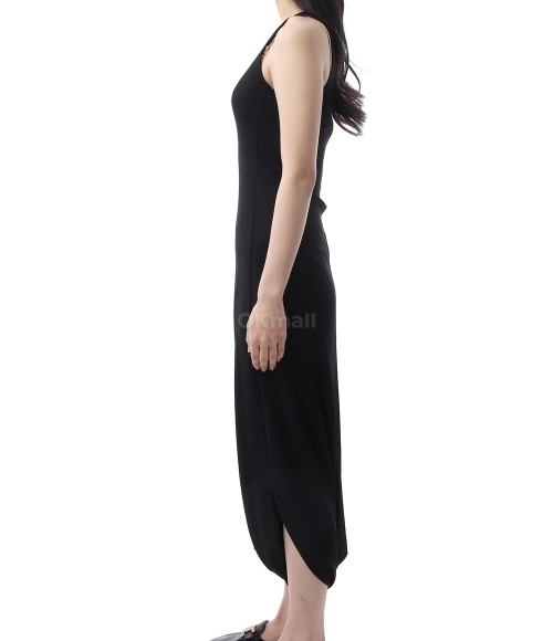 Lemaire｜DRESSES (Twisted Hem Dress (DR1106 LJ1034 999)) Black Twisted Hem Dress | LEMAIRE
