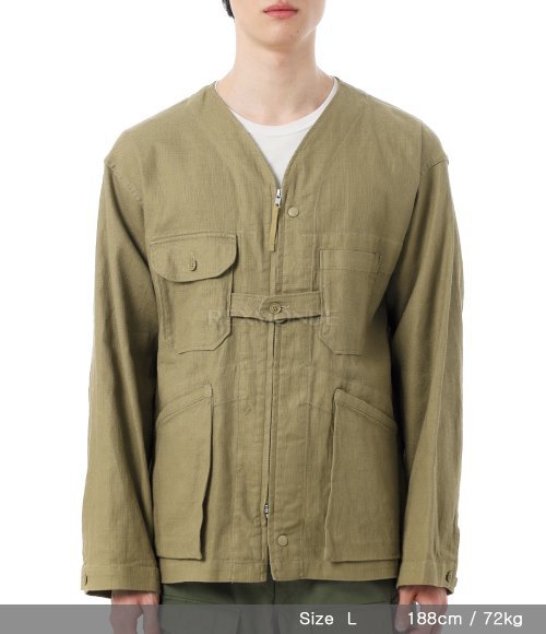 Engineered Garments]Cardigan Jacket B - Khaki CL Java Cloth