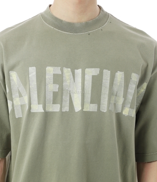 BALENCIAGA]테이프 타입 미디엄 핏 티셔츠 (739784 TOVA9 2942