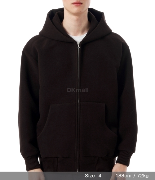 24AW Auralee DOUBLE CLOTH ZIP HOODIE DOUBLE CLOTH HEAVY WOOL PILE