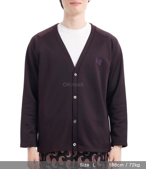 NEEDLES]V-Neck Cardigan Bright Jersey - Dk.Purple (QV337) | 오케이몰