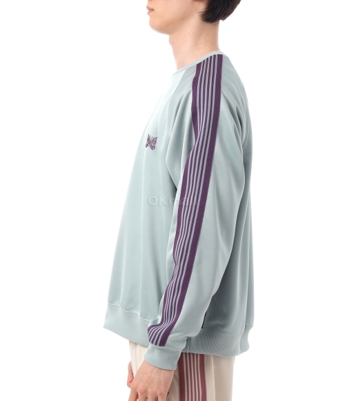 NEEDLES]Track Crew Neck Shirt Poly Smooth - SAX (QV306) | 오케이몰