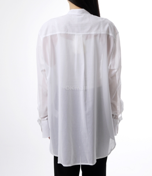 Tシャツ・カットソー toteme SS25 STAND COLLAR SHIRT (252 WRT0427 FB0372 047) TOTEME]Stand-Collar Shirt (252-WRT0427-FB0372 047) | 오케이몰