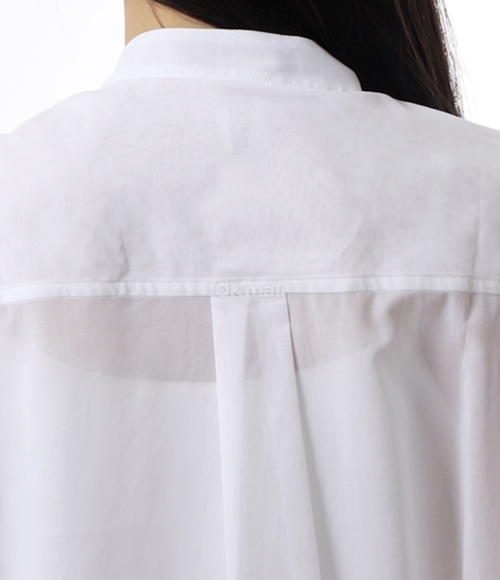 Tシャツ・カットソー toteme SS25 STAND COLLAR SHIRT (252 WRT0427 FB0372 047) TOTEME]Stand-Collar Shirt (252-WRT0427-FB0372 047) | 오케이몰