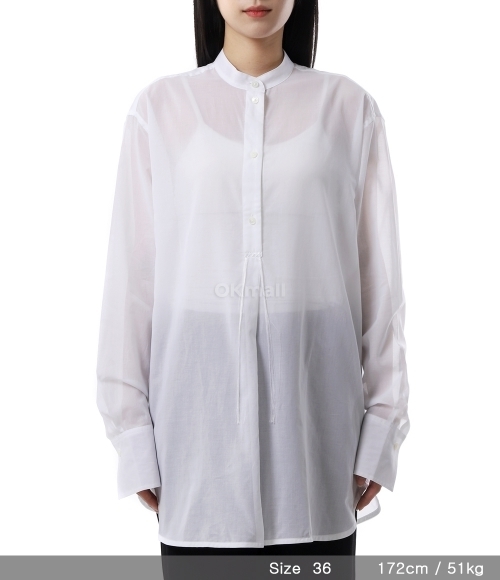 Tシャツ・カットソー toteme SS25 STAND COLLAR SHIRT (252 WRT0427 FB0372 047) TOTEME]Stand-Collar Shirt (252-WRT0427-FB0372 047) | 오케이몰
