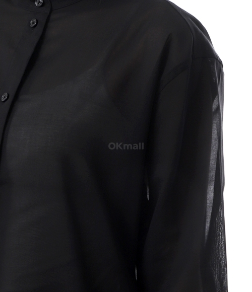 Tシャツ・カットソー toteme SS25 STAND COLLAR SHIRT (252 WRT0427 FB0372 047) TOTEME]Stand-Collar Shirt (252-WRT0427-FB0372 001) | 오케이몰