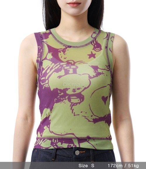 DEUS｜SLEEVELESS (Kindness Mesh Tank (DLP251145-MSS)) Tees | Deus Ex Machina | Kindness Mesh Tank - Moss – Deus Ex