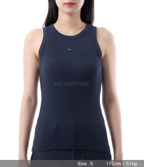 MAISON KITSUNE]BABY FOX PATCH RIBBED TANK TOP(OW00604KJ0134-P476