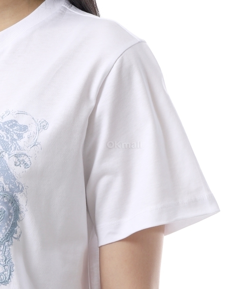 GANNI]White Jersey Tattoo Lace T-shirt (T4158 151) | 오케이몰