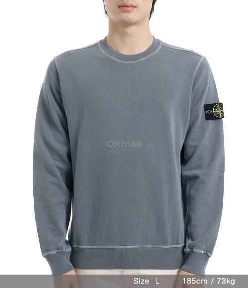 【SALE】6100020 MALFILE FLEECE 'OLD' EFFECT Gray Malfilé Fleece Old Effect Hoodie by Stone Island on Sale