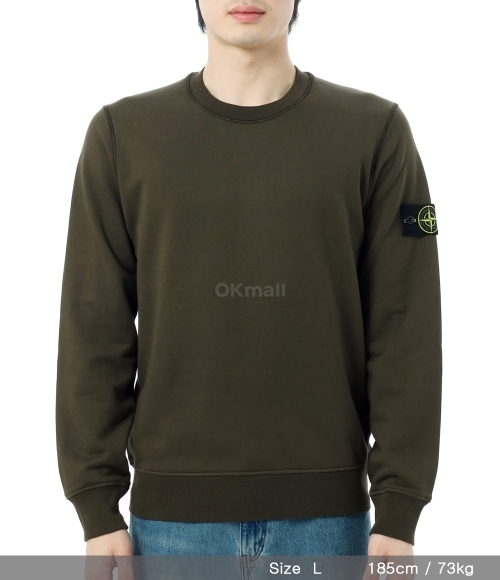 STONE ISLAND カーキ スウェット トレーナー S STONE クルーネック
