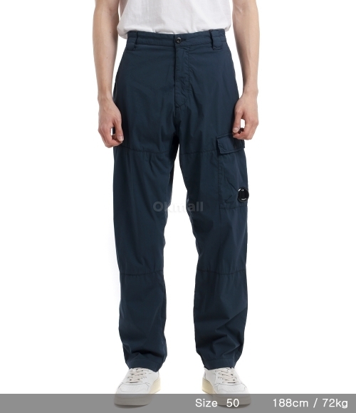 CP COMPANY]50 Fili Stretch Back Zip Loose Cargo Pants