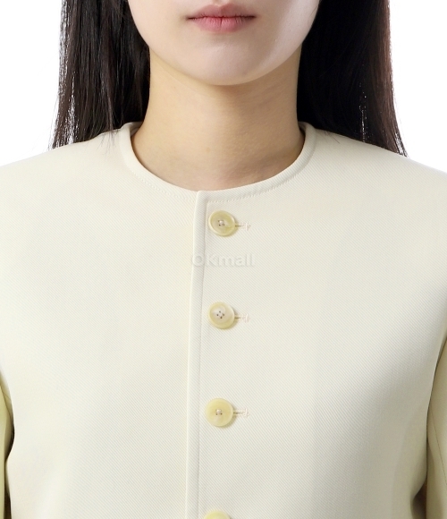 AURALEE]HIGH DENSITY WOOL TWILL SHORT JACKET IVORY