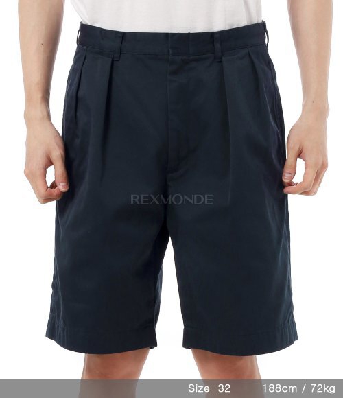nanamica]Double Pleat Chino Shorts (S25SD108E N) | 렉스몬드