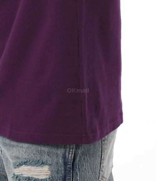 NEEDLES]Henley Neck Tee Cotton Pique - Bordeaux (QV355