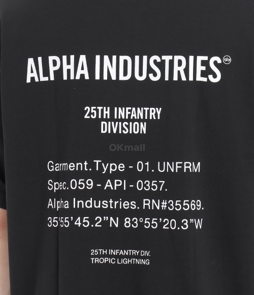 Alpha Industries｜ (25TH INFANTRY TEE (MTI55000C1 BLACK) Alpha Industries]25TH INFANTRY TEE (MTI55000C1 BLACK) | 오케이몰