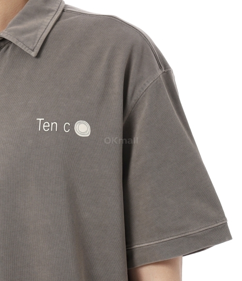 Ten c｜ (Mineral Garment Dyed Polo (25CTCUT02002 M06460 Ten c Mineral Garment Dyed Polo Shirt in Sky Blue | EQVVS