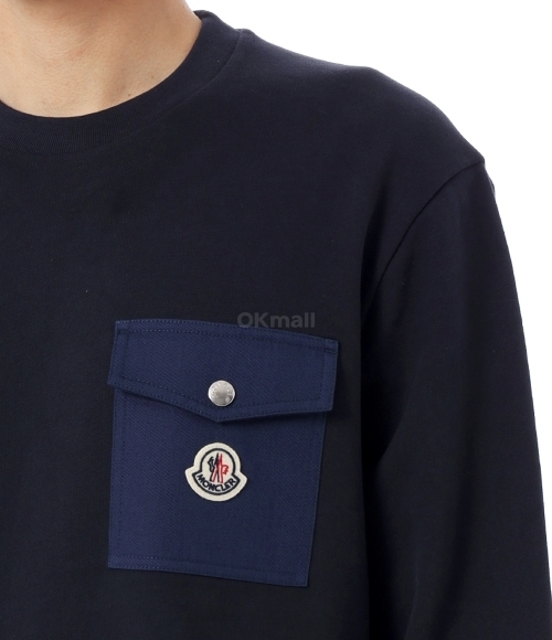 MONCLER｜ (8G00067 89AUJ 7A9) Moncler Front Pocket Sweatshirt In Navy | ModeSens