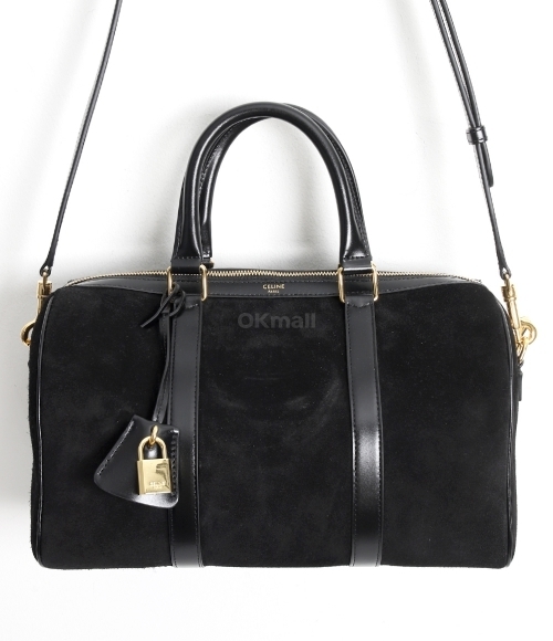 CELINE｜ (BOSTON IN SUEDE CALFSKIN (119573GGW 38NO)) LARGE BOSTON in SUEDE CALFSKIN - BLACK | CELINE