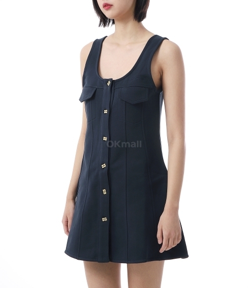 ワンピース GANNI Woman Dress Blue T4096 683 GANNI]Dark Blue Mini Dress (T4096 683) | 오케이몰