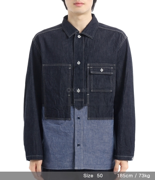 NIGEL CABOURN]UTILITY SHIRT TYPE2 10oz DENIM (80500010015 206