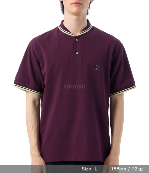 NEEDLES]Shawl Collar S/S Polo Cotton Pique - Bordeaux (QV354