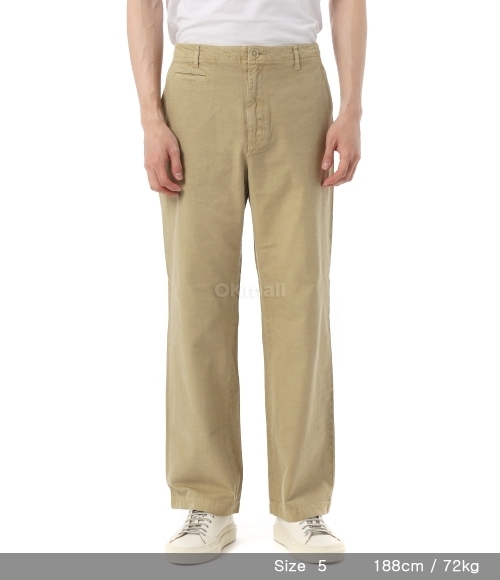 AURALEE]PRODUCT DYED FINX GABARDINE PANTS DYED BEIGE (A25SP04FD