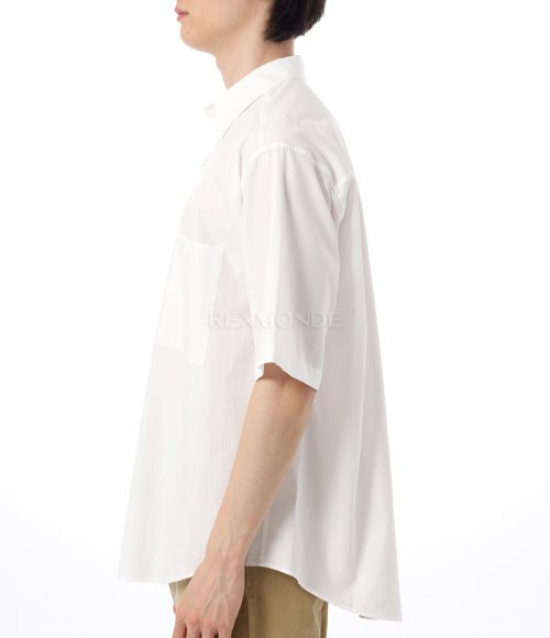 AURALEE]WASHED FINX TWILL BIG HALF SLEEVED SHIRT WHITE (A25SS03TN