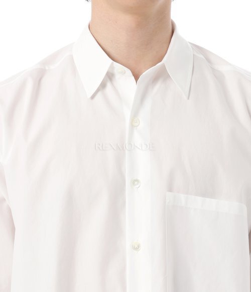 AURALEE]WASHED FINX TWILL BIG HALF SLEEVED SHIRT WHITE (A25SS03TN