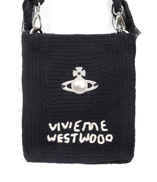 Vivienne Westwood｜ (MABEL CROCHET TOTE SMALL (4D030001U Vivienne Westwood SMALL MABEL CROCHET TOTE BAG | REVERSIBLE