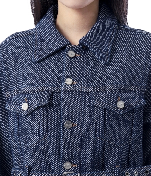 GANNI]Blue Twill Denim Jacket (J1687 077) | 오케이몰
