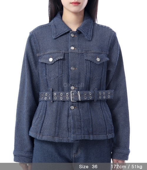 GANNI｜DENIM JACKETS (Blue Twill Denim Jacket (J1687 077 Rinse Blue Twill Denim Jacket | GANNI US