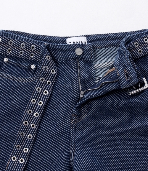 GANNI｜SHORTS (Dark Blue Twill Denim Shorts (J1703 077)) Ganni | Heavy Twill Denim Shorts | Blue shorts