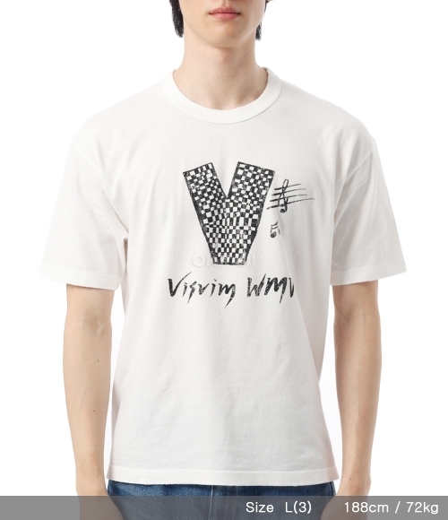VISVIM]JUMBO TEE S/S V CRASH (0125105010014 OFF WHITE