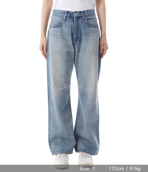 AURALEE]SELVEDGE FADED LIGHT DENIM PANTS (A25SP06DE LIGHT