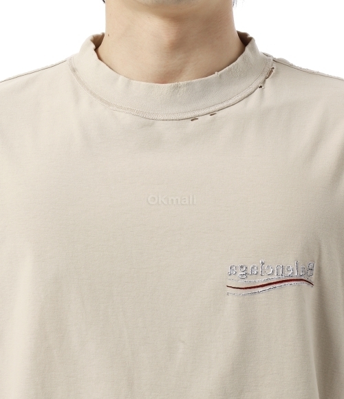 BALENCIAGA｜ (830247 TSVF3 8573) Cream T-shirt with vintage effect Balenciaga - Vitkac Italy