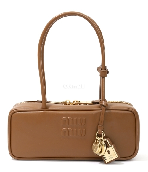 Miu Miu｜ (5BB173 2CRW F0046) Cognac Beau Leather Bag | Miu Miu