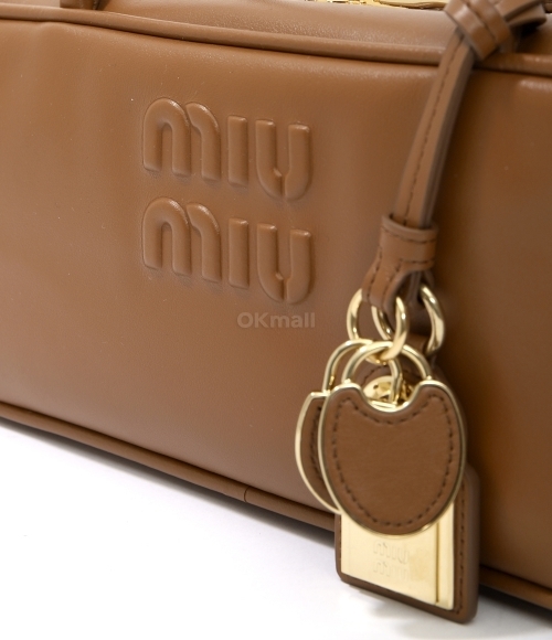 Miu Miu｜ (5BB173 2CRW F0046) Cognac Beau Leather Bag | Miu Miu
