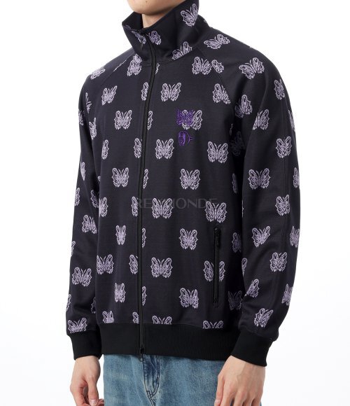 NEEDLES x KAE TANAKA トラックジャケット QV424 NEEDLES]Needles x Kae Tanaka Track Jacket Poly Jacquard - Black