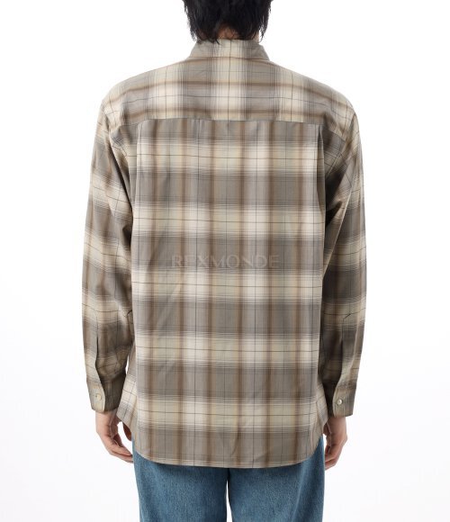 AURALEE]SUPER LIGHT WOOL CHECK SHIRT GRAY BROWN CHECK (A25SS01LC