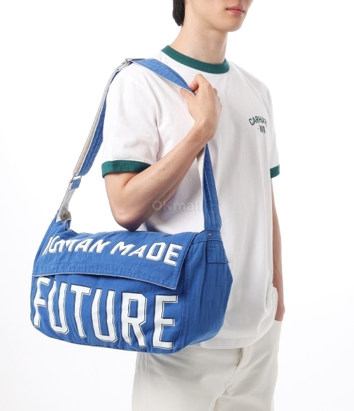 【HUMAN MADE】 Large Mail Bag Blue Human Made Mail Bag Large - Blue Cotton Canvas | Social Status