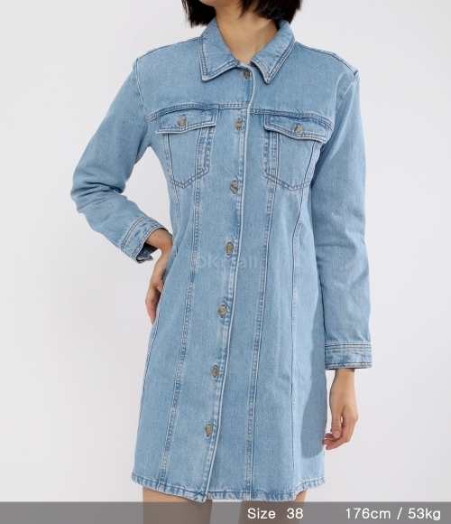 A.P.C｜DRESSES (Alpine Denim Dress (COFCN F35038 AAB)) A.P.C. Alpine Denim Minidress | Blue | FARFETCH